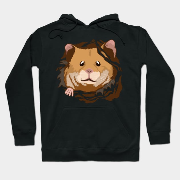 Dwarf Hamster Torn Clothes Ripped Ragged Hammy Hoodie by TheTeeBee